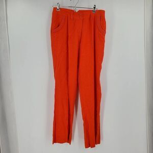 ACUA Woman M Orange Wide Leg linen blend Pants